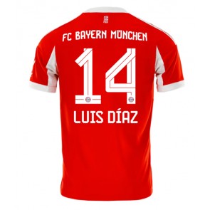 Lacne Muži Futbalové dres Bayern Munich Luis Diaz #14 2025-26 Krátky Rukáv - Domáci
